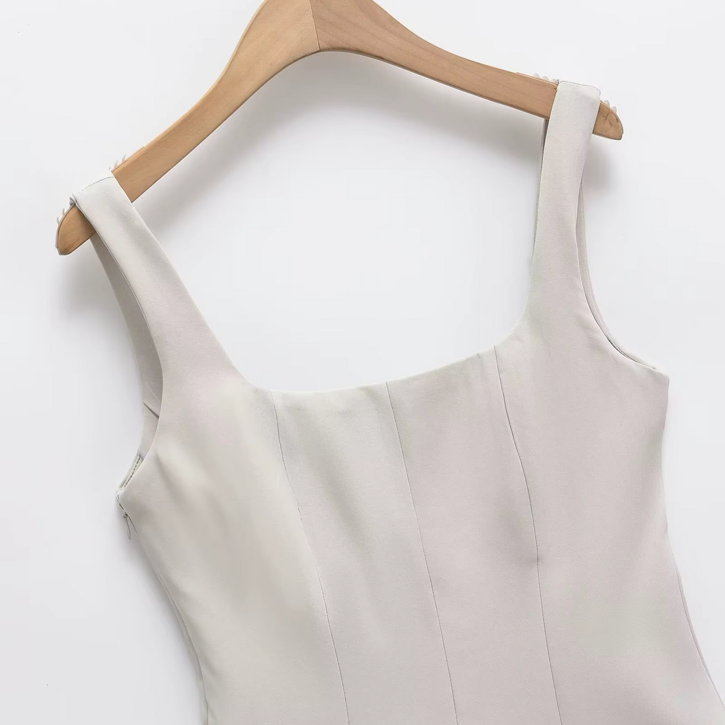 Women's Preppy A-Line Square Neck Rompers – Sleeveless Short Playsuit with Pockets for Summer