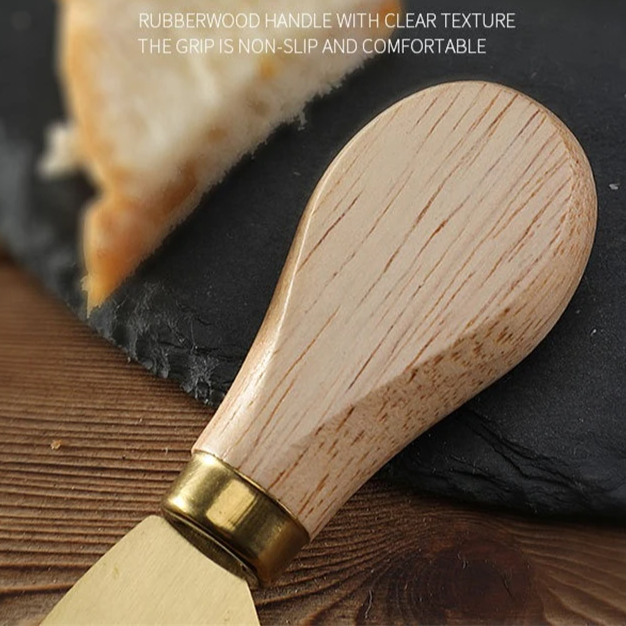 6/4pcs Stainless Steel Cheese Knives Set with Walnut Handle – Fork, Spreader, and Slicer with Gift Box