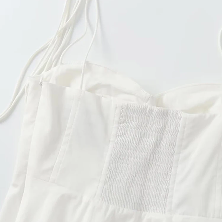 Asymmetric Bustier Camisole Top – Sweetheart Neck with Tie Straps and Side Zipper