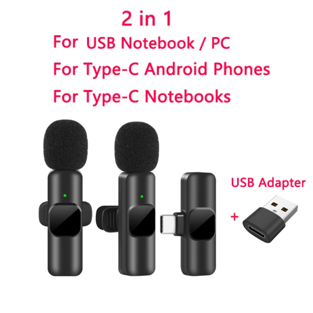 Wireless Lavalier Microphone – Portable Clip-On Mini Mic for iPhone & Android, Real-Time Audio Sync for Streaming, Vlogging & Recording