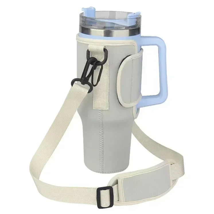 40oz Water Bottle Carrier Pouch with Adjustable Shoulder Strap – Insulated Cover for Thermos, Mug, or Sports Bottle