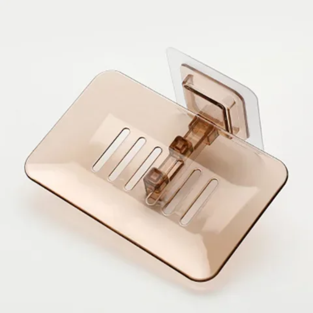 Wall-Mounted Double-Layer Soap Rack – No Drilling, Self-Adhesive Bathroom Sponge Holder & Soap Dishhome