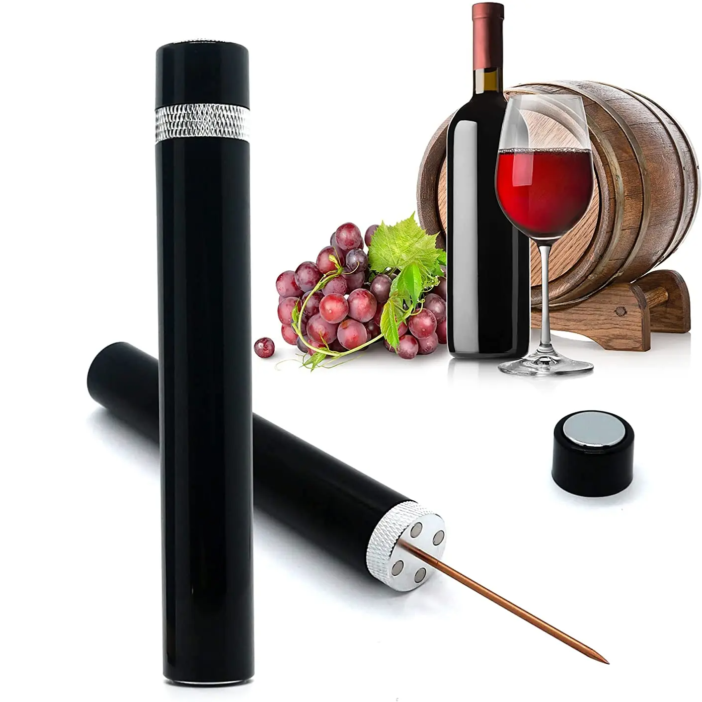Air Pressure Wine Bottle Opener – Portable Cork Remover with Stainless Steel Pin for Easy Cork Extraction