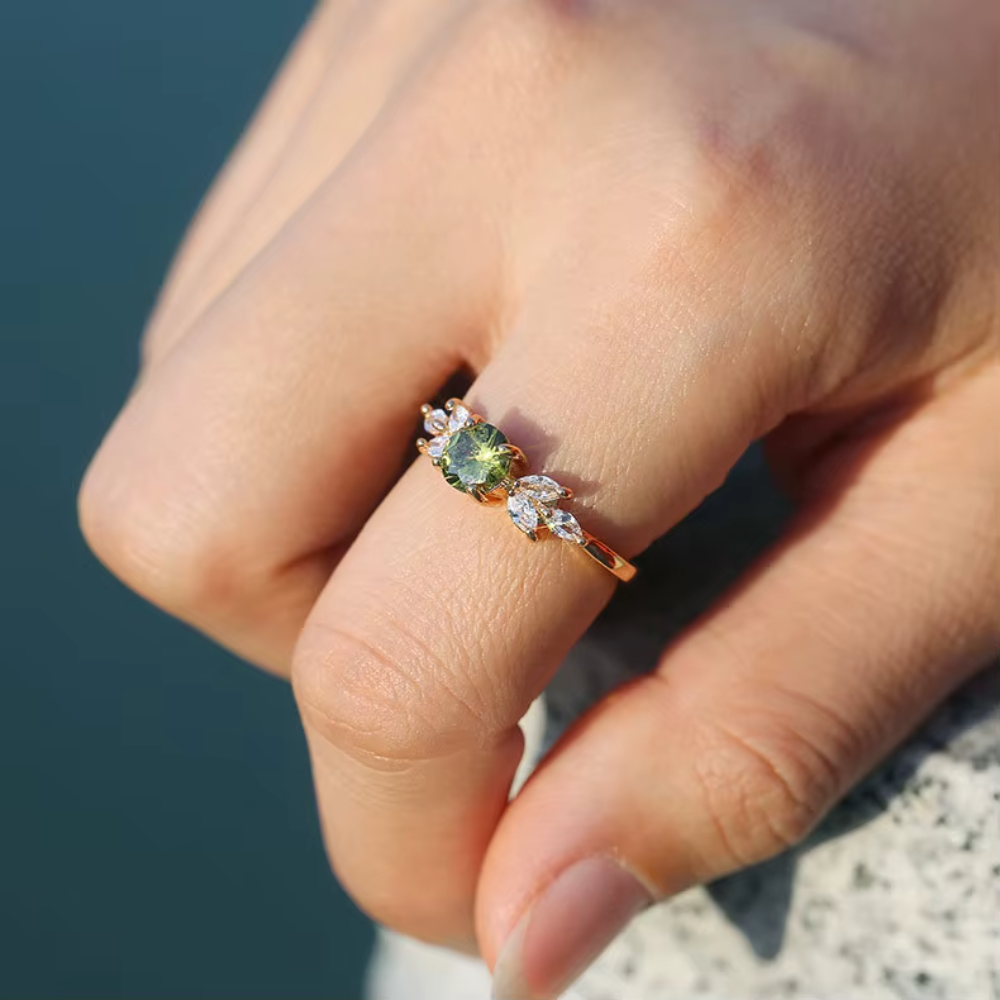 925 Sterling Silver Emerald Ring with Full High Carbon Diamonds – Sparkling Cocktail Ring for Women, Wedding & Party Fine Jewelry