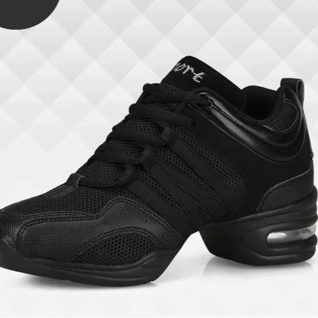 Women's Breathable Mesh Jazz Dance Sneakers – Lightweight Modern Fitness Shoes with Soft Rubber Outsole