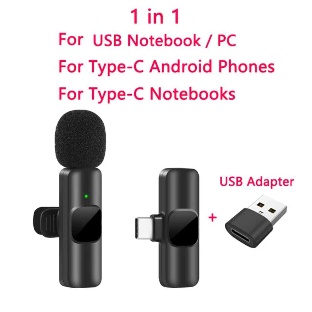 Wireless Lavalier Microphone – Portable Clip-On Mini Mic for iPhone & Android, Real-Time Audio Sync for Streaming, Vlogging & Recording