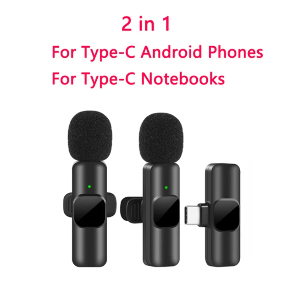 Wireless Lavalier Microphone – Portable Clip-On Mini Mic for iPhone & Android, Real-Time Audio Sync for Streaming, Vlogging & Recording