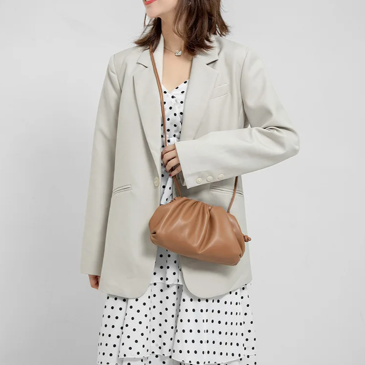 Soft PU Leather Hobo Bag – Women's Minimalist Shoulder & Crossbody Handbag with Hasp Closure