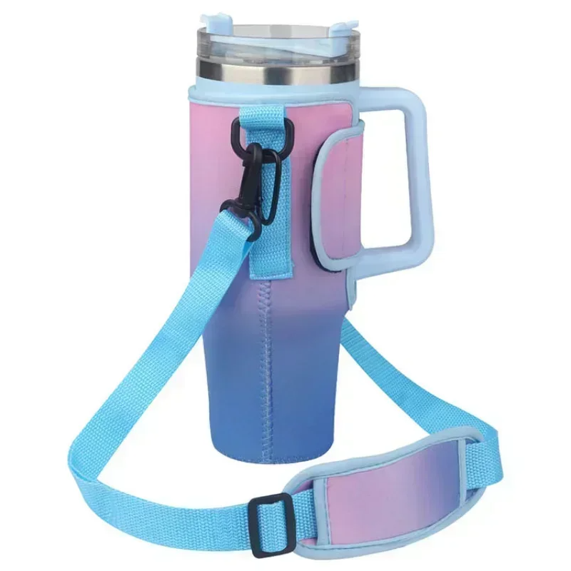 40oz Water Bottle Carrier Pouch with Adjustable Shoulder Strap – Insulated Cover for Thermos, Mug, or Sports Bottle