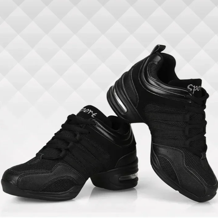 Women's Jazz Dance Sneakers – Breathable Fabric Hip Hop Shoes with Soft Plastic Outsole