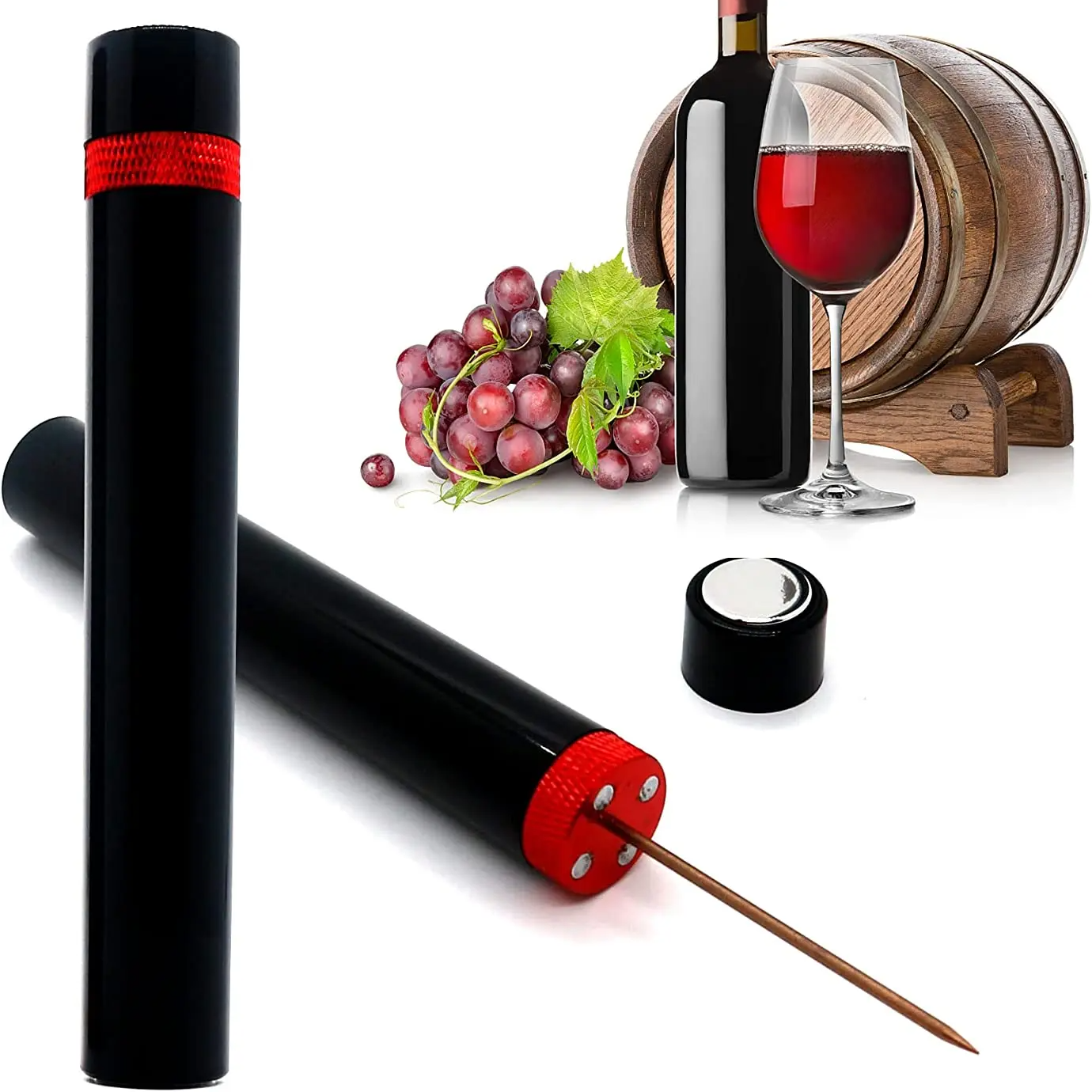 Air Pressure Wine Bottle Opener – Portable Cork Remover with Stainless Steel Pin for Easy Cork Extraction