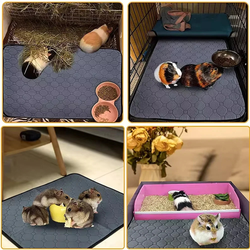 Washable Guinea Pig Cage Liner Pad – Reusable, Waterproof, Non-Slip Fleece Urinary Mat for Small Animals