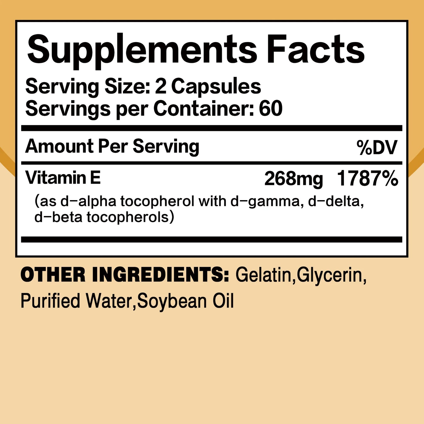 Vitamin E 268mg – Antioxidant Skin Support, Anti-Aging & Wrinkle Reduction – 120 Softgel Capsules