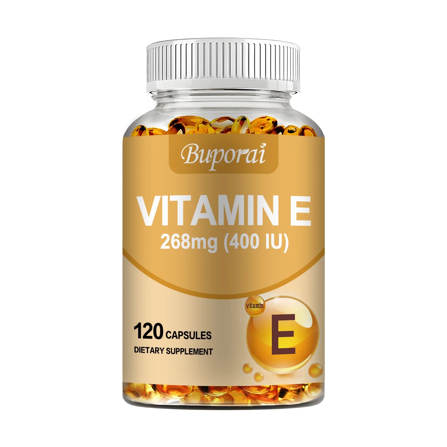 Vitamin E 268mg – Antioxidant Skin Support, Anti-Aging & Wrinkle Reduction – 120 Softgel Capsules