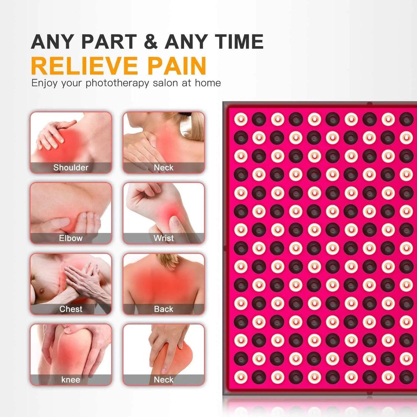 45W Red LED Light Therapy Panel – 660nm Deep Red and 850nm Near Infrared Combo for Skin Tightening, Lifting, and Rejuvenation