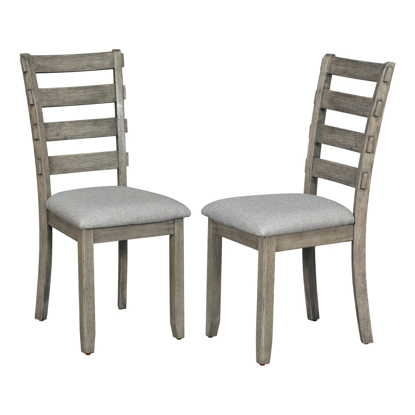 6-Piece Gray Oval Dining Table Set with Bench – Solid Wood Modern Furniture for Apartment or Farmhouse Use