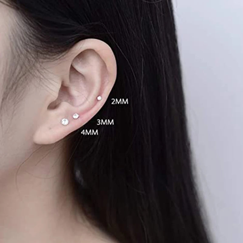 925 Sterling Silver 3-Piece Stud Earrings Set for Women – 18K Gold-Plated, Irregular Mini Design Fine Jewelry