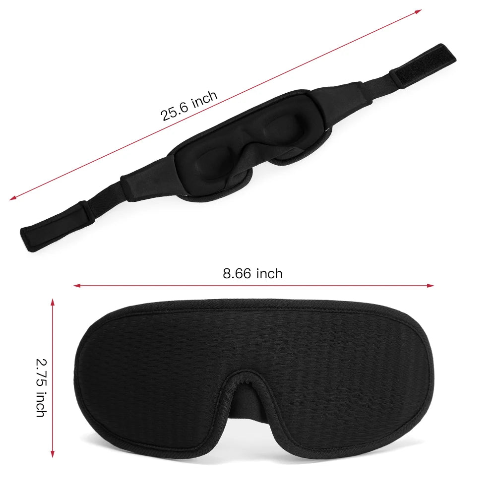 3D Contoured Sleep Mask – Light-Blocking Memory Foam Eye Shade for Deep, Comfortable Rest