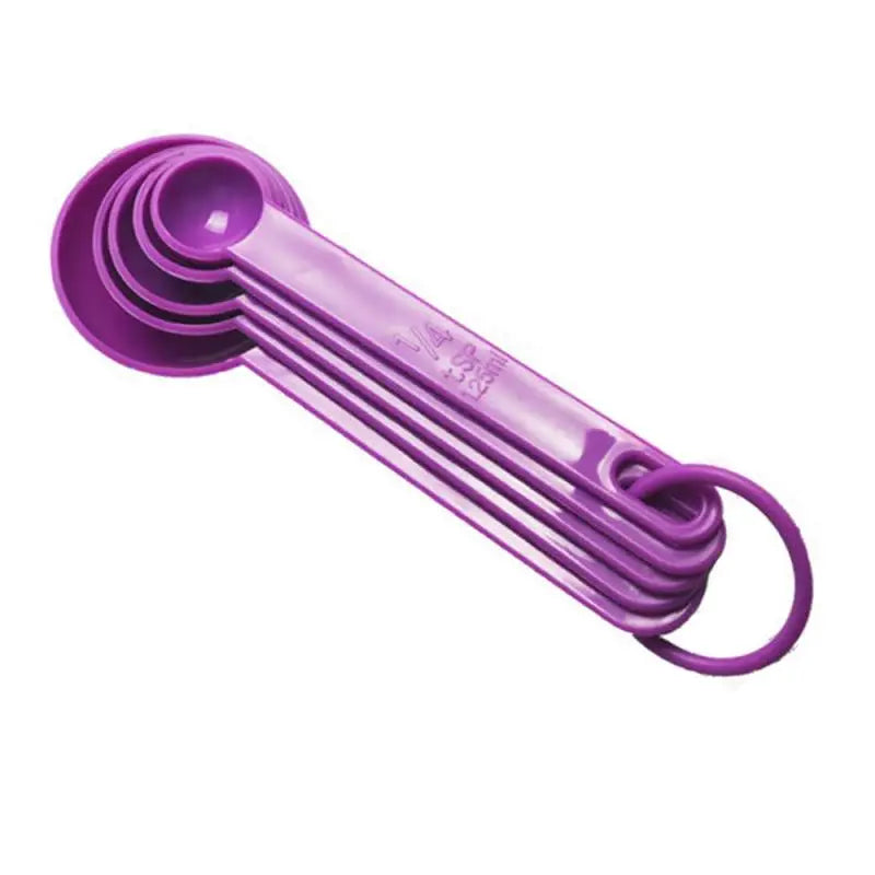 5-Piece Kitchen Measuring Spoon Set – Plastic Measuring Scoops with Scale for Baking, Coffee, Sugar, and Cooking