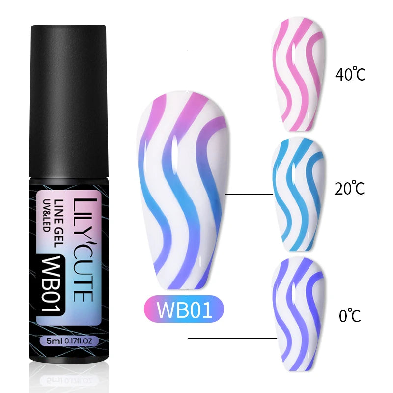 5ml Metallic Gold & Silver Liner Gel – Super Bright Mirror Nail Art Drawing Gel for French Tips & Design