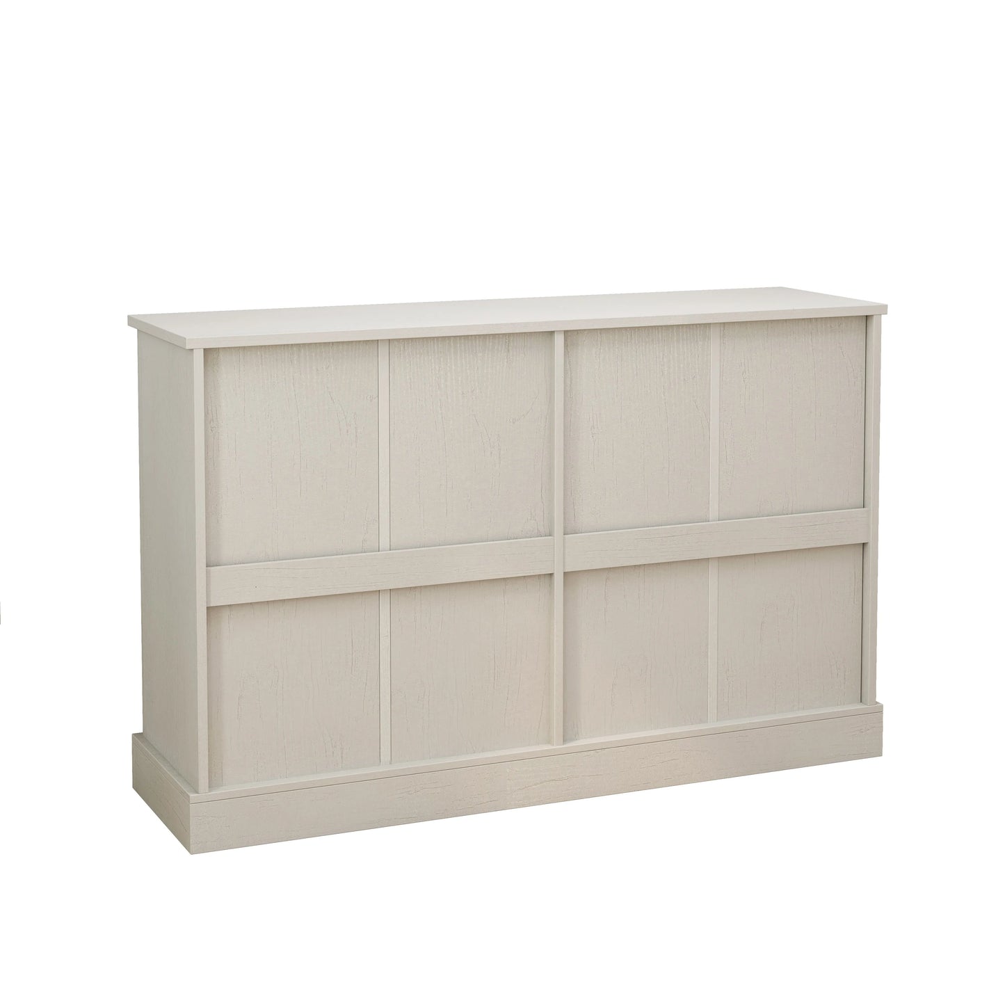 Vintage White Sideboard Cabinet with 2 Drawers and 4 Shutter Doors – Living Room, Bedroom & Kitchen Storage Solution