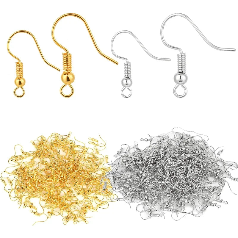 100/200pcs Stainless Steel Hypoallergenic Earring Hooks – DIY Jewelry Making Clasps & Findings for Handmade Earrings