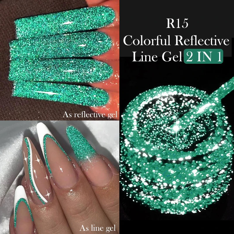 7ml Metallic Chrome Silver Mirror Effect Gel – Super Bright Line Art & French Tip Nail Painting Gel Polish
