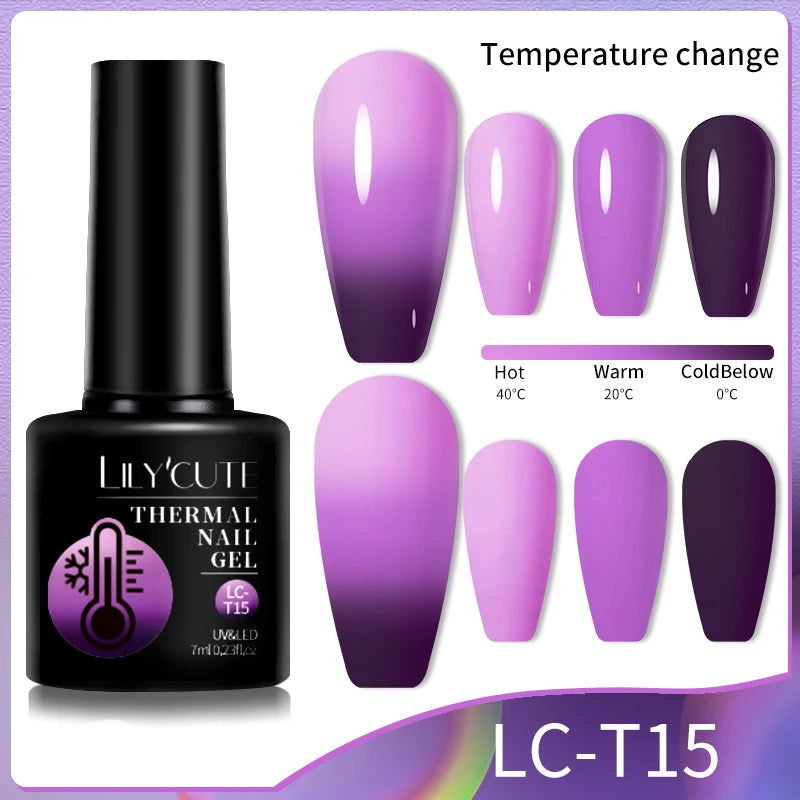 7ml Thermal Color-Changing Gel Nail Polish – Temperature Reactive Vernis with Matte & Bright Effect