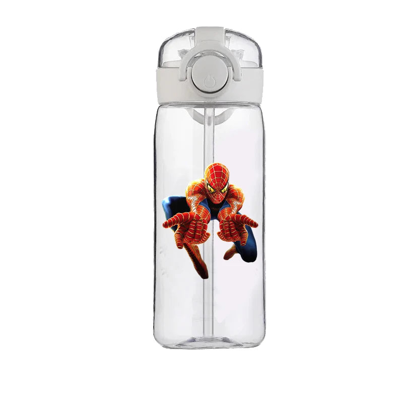 400ml Spider-Man Cartoon Water Bottle – Heat-Resistant Plastic Cup for Boys and Girls, Food-Grade Student Drinking Cup Gift