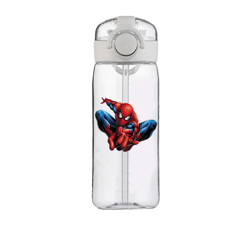 400ml Spider-Man Cartoon Water Bottle – Heat-Resistant Plastic Cup for Boys and Girls, Food-Grade Student Drinking Cup Gift