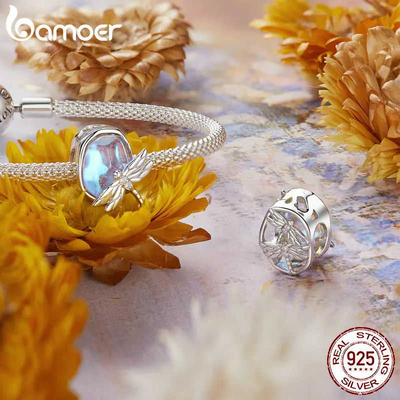925 Sterling Silver Dragonfly, Butterfly, Flower, or Bird Charm – Sparkling Beads for DIY Bracelets