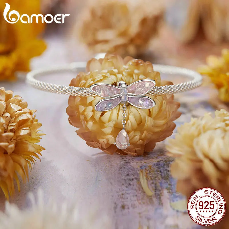 925 Sterling Silver Dragonfly, Butterfly, Flower, or Bird Charm – Sparkling Beads for DIY Bracelets