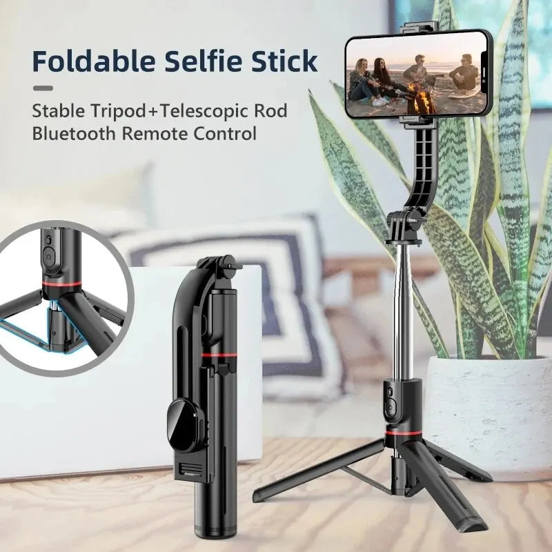 Wireless Bluetooth Selfie Stick Tripod for Smartphones – 44-Inch Foldable Stand with Remote Control for Vlogging, Photos, and Video Recording