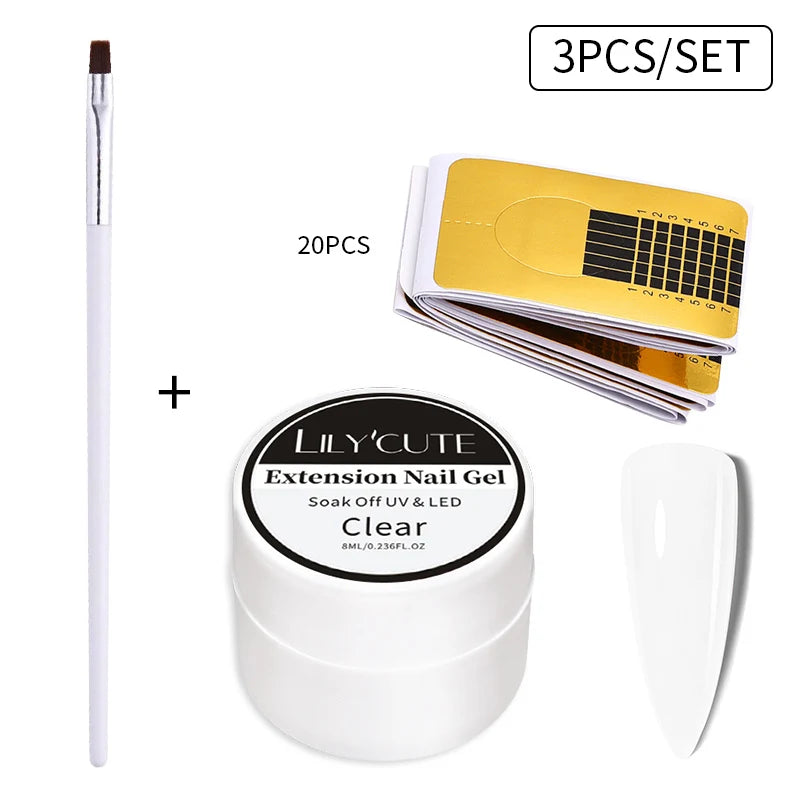 6-in-1 HEMA-Free Hard Gel Nail Polish – Clear Self-Leveling Nail Extension & Reinforcement Builder Gel (8ml)