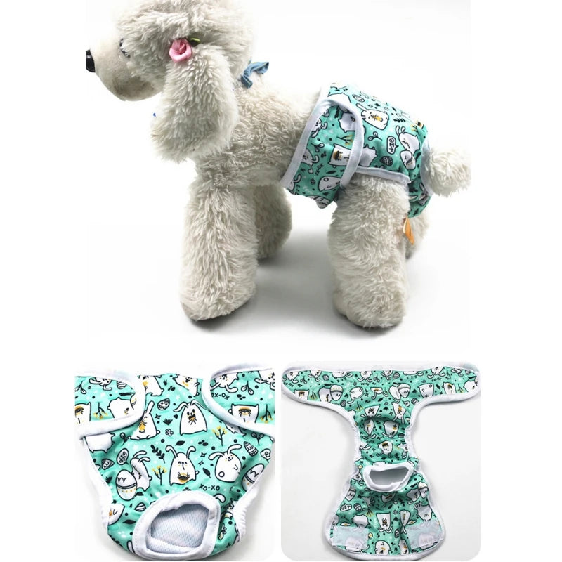 Washable Female Dog Diaper – Reusable Anti-Nuisance Menstrual Pants with Adjustable Velcro & Waterproof Fabric