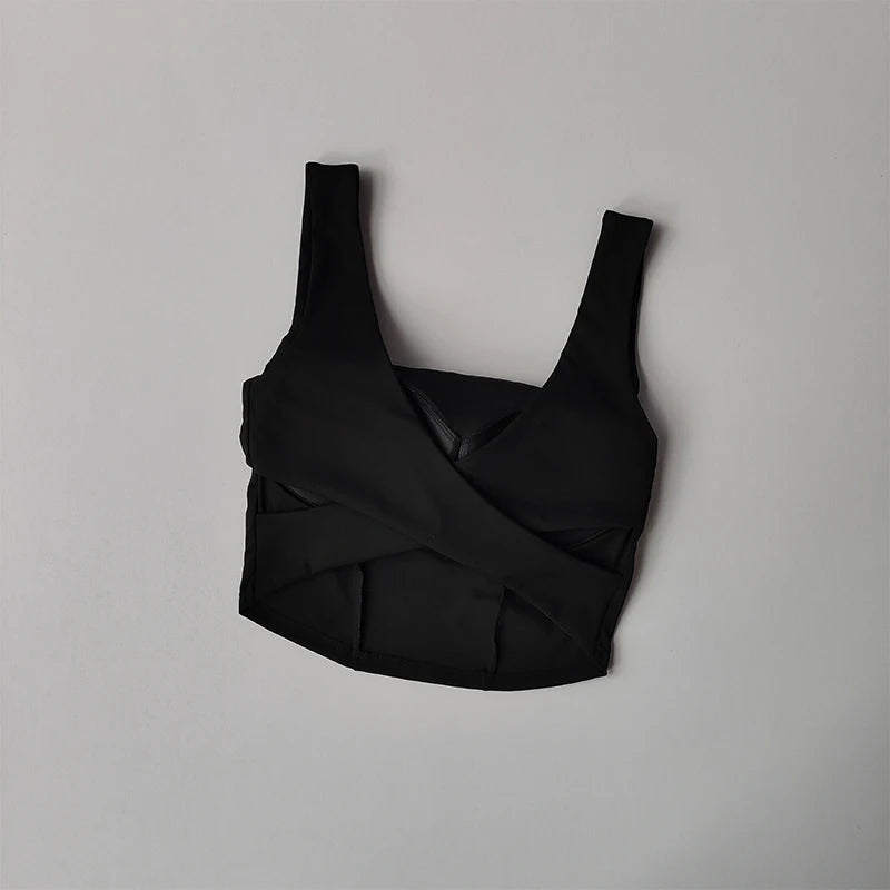 Women's Cross Back One-Piece Sports Bra – Shockproof, Breathable & Quick-Drying for Running and Fitness