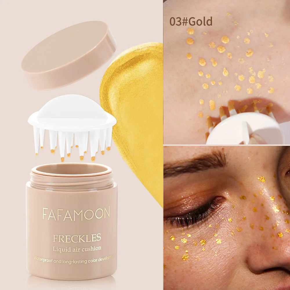 Air Cushion Freckle Stamp Kit – Natural-Looking Freckles for Face & Body, Waterproof Makeup