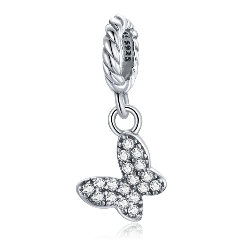 925 Sterling Silver Family Heart Cross Charm – Clear 5A Crystal Bead for Bracelets & Necklaces