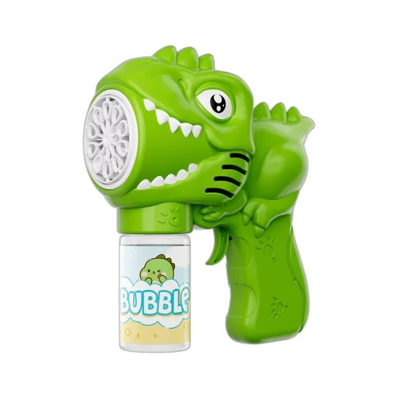 6-Hole Dinosaur Bubble Machine – Automatic Electric Bubble Gun with Lights for Outdoor Play