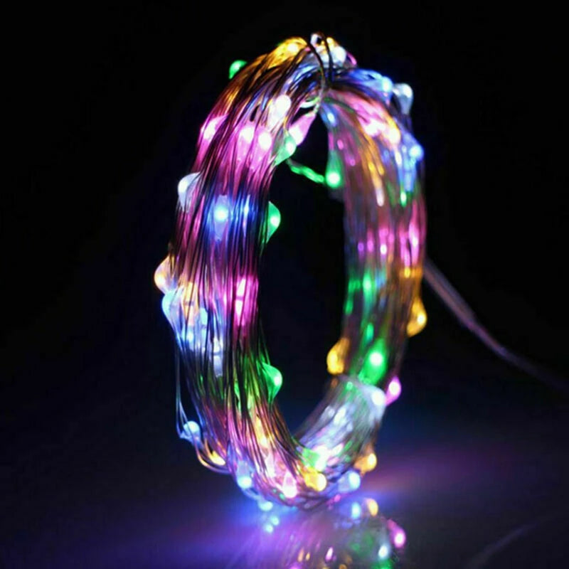 Battery-Powered LED Fairy String Lights – Copper Wire Decorative Lights for Bedroom, Garden, Party, and Wedding