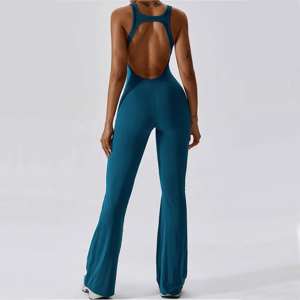 Women's One-Piece Sleeveless Yoga Jumpsuit – Seamless Butt-Lifting Fitness Bodysuit for Activewear & Workout