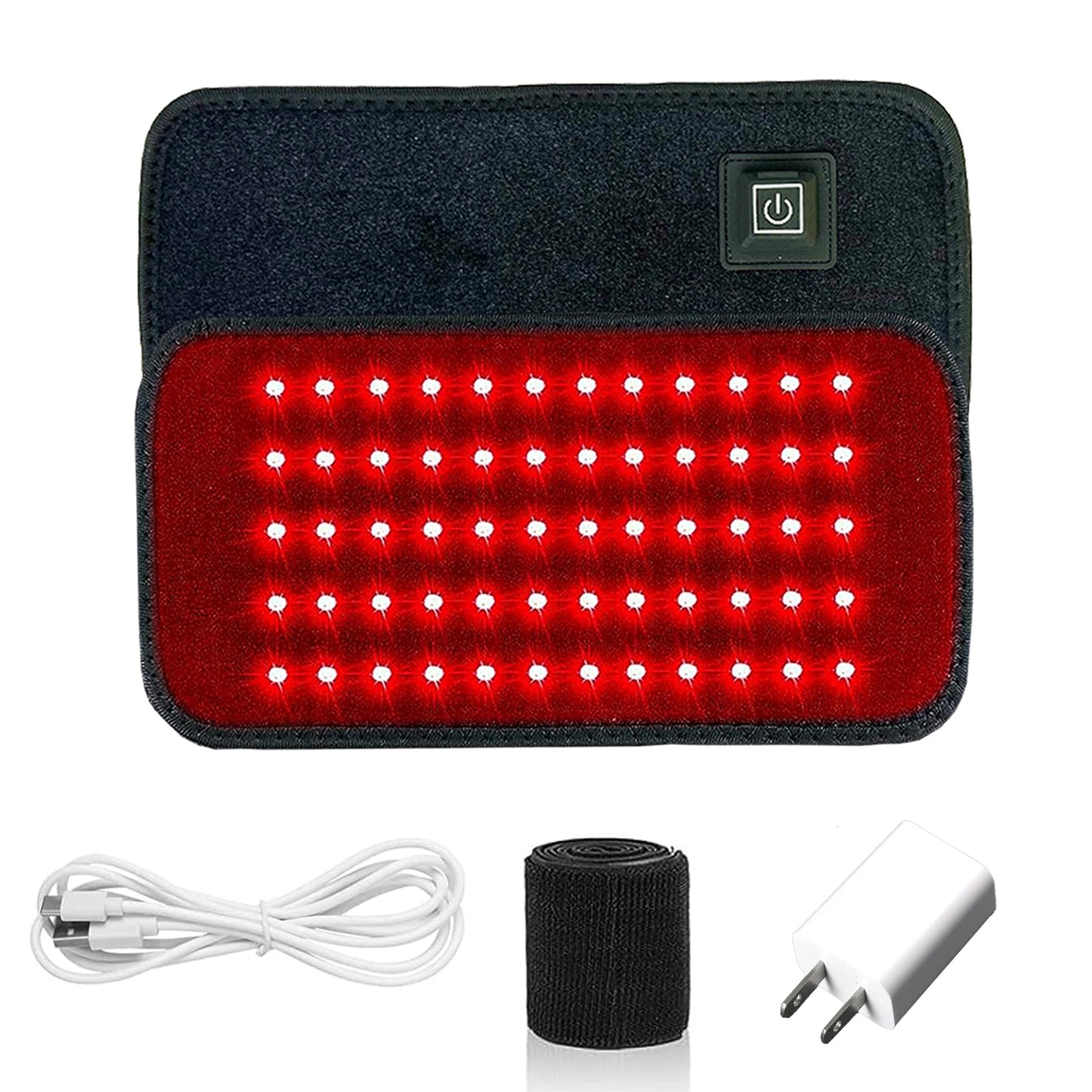 60-LED Red & Infrared Light Therapy Belt – 660nm & 850nm Slimming Heat Pad for Waist and Back, Fat Burning and Skin Lifting Wrap