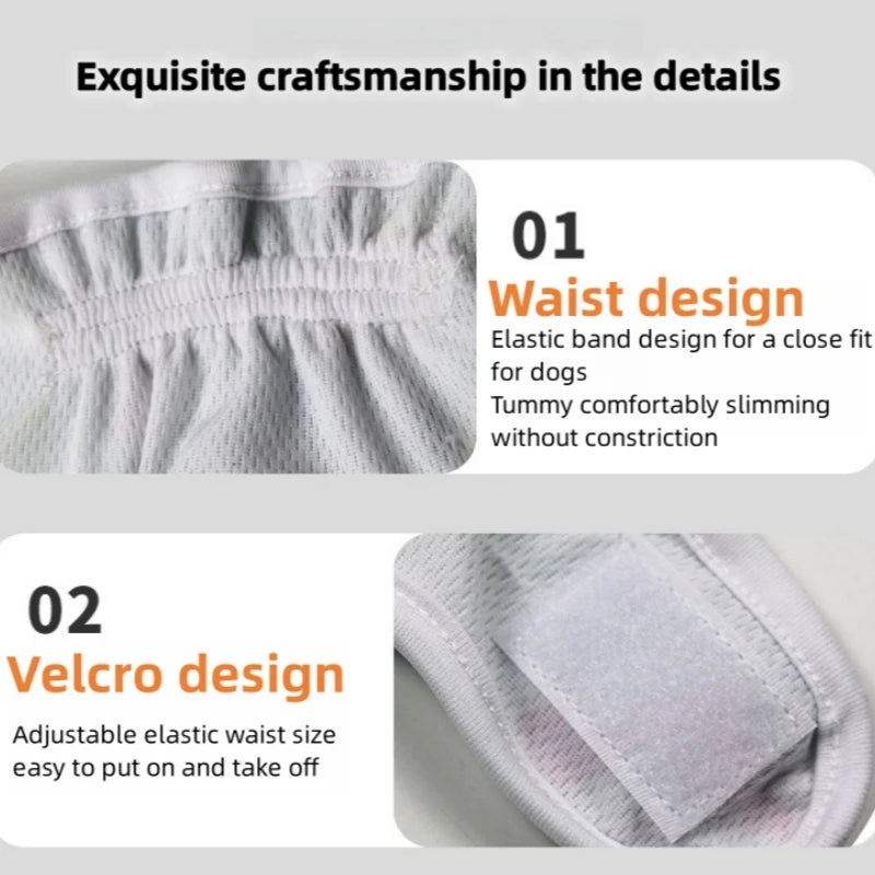 Washable Female Dog Diaper – Reusable Anti-Nuisance Menstrual Pants with Adjustable Velcro & Waterproof Fabric