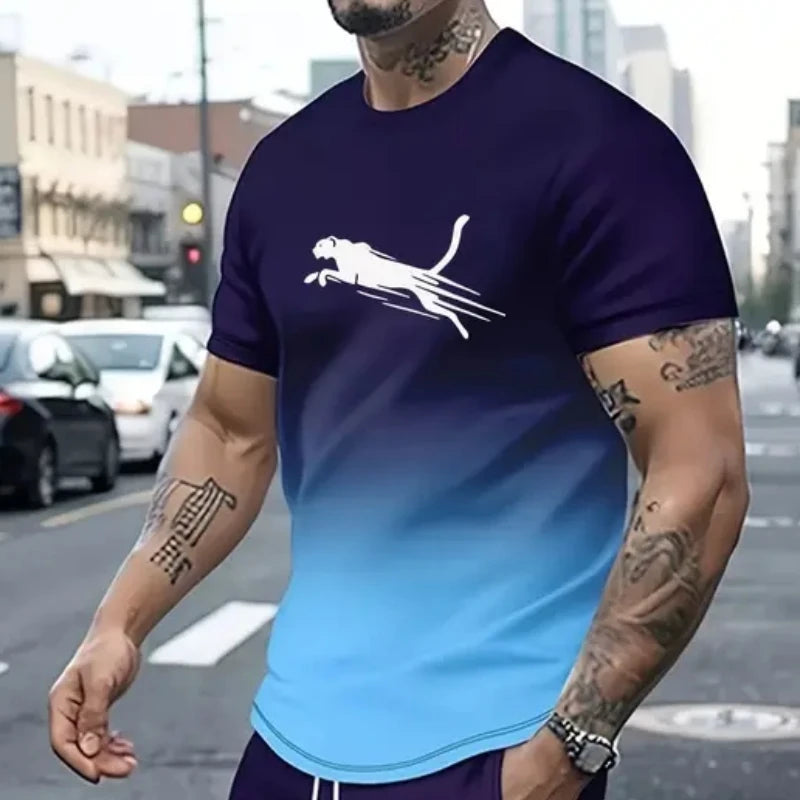 3D Animal Print Men's T-Shirt – Lightweight Sports and Street Style Oversized Tee