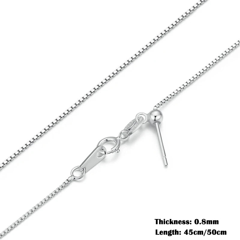 925 Sterling Silver Adjustable Link Chain Necklace – Classic Lobster Clasp Design for Women