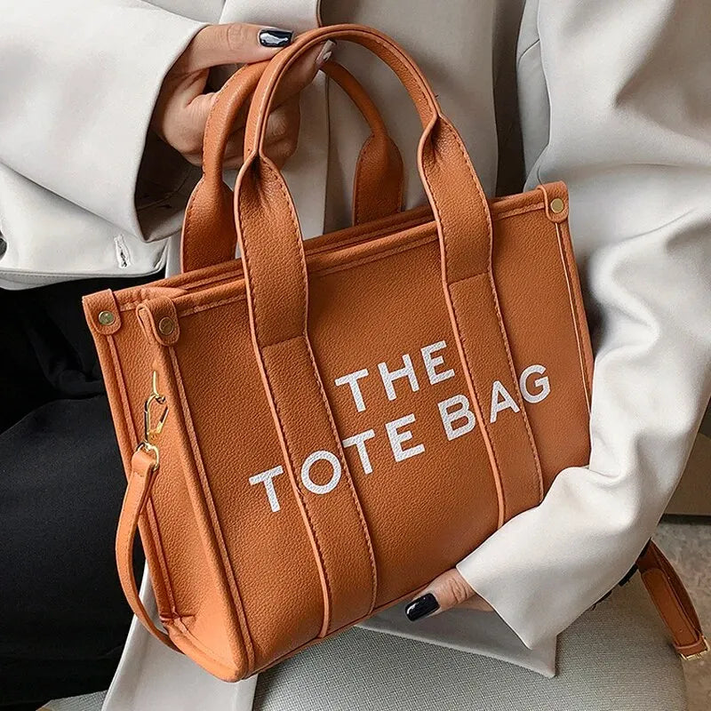 Women's Large Solid Tote Bag – Fashion Crossbody Handbag with Zipper Closure and Interior Compartment