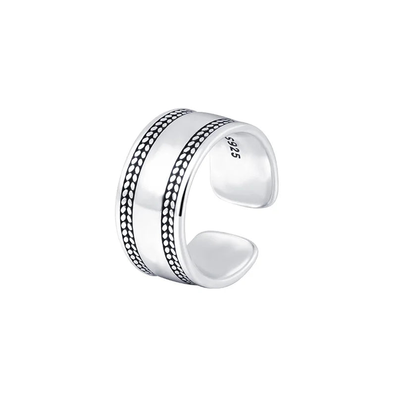 925 Sterling Silver Adjustable Heart Ring – Vintage-Inspired Classic Cocktail Jewelry for Women