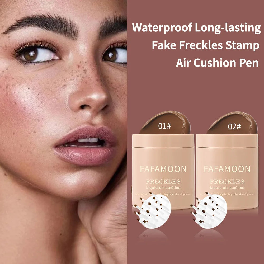 Air Cushion Freckle Stamp Kit – Natural-Looking Freckles for Face & Body, Waterproof Makeup
