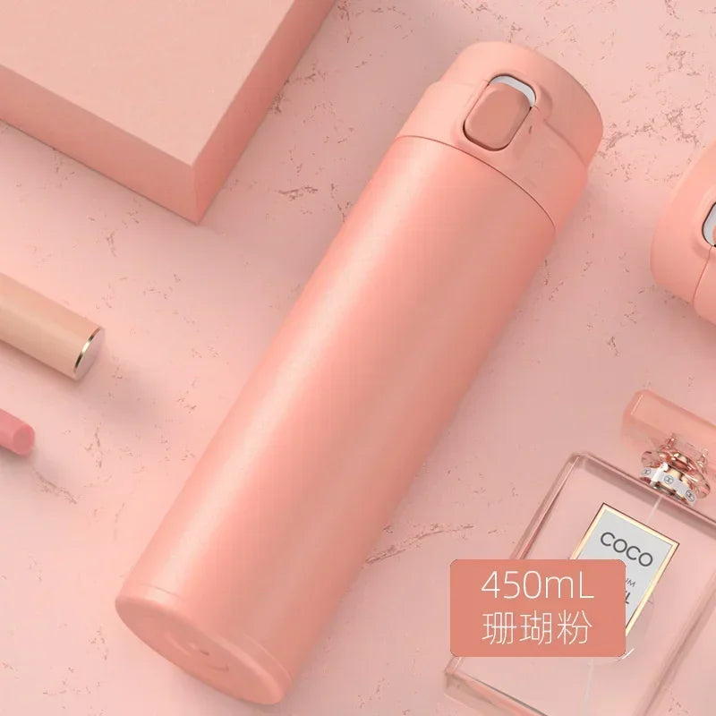 450ML Stainless Steel Thermos Water Bottle – Vacuum Insulated Mug for Hot and Cold Drinks