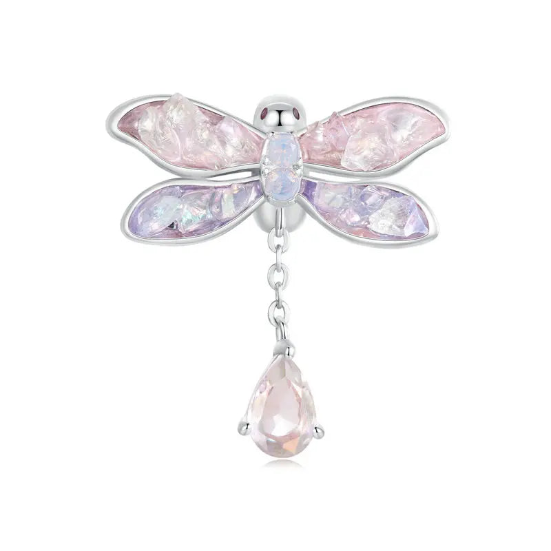 925 Sterling Silver Dragonfly, Butterfly, Flower, or Bird Charm – Sparkling Beads for DIY Bracelets
